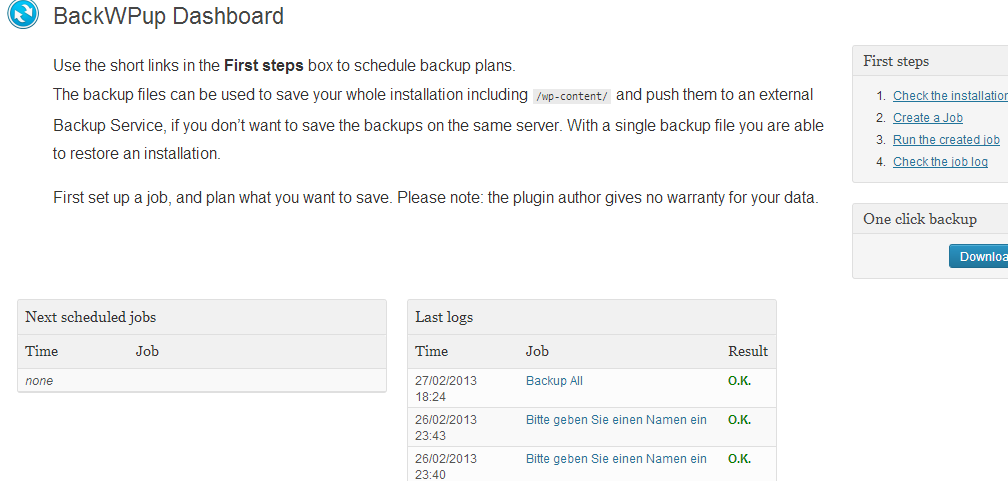 BackWPup Free – WordPress Backup Plugin