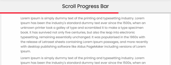 Page Scroll Progress Bar with CSS and JavaScript