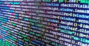 Codice JavaScript evidenziato in un editor