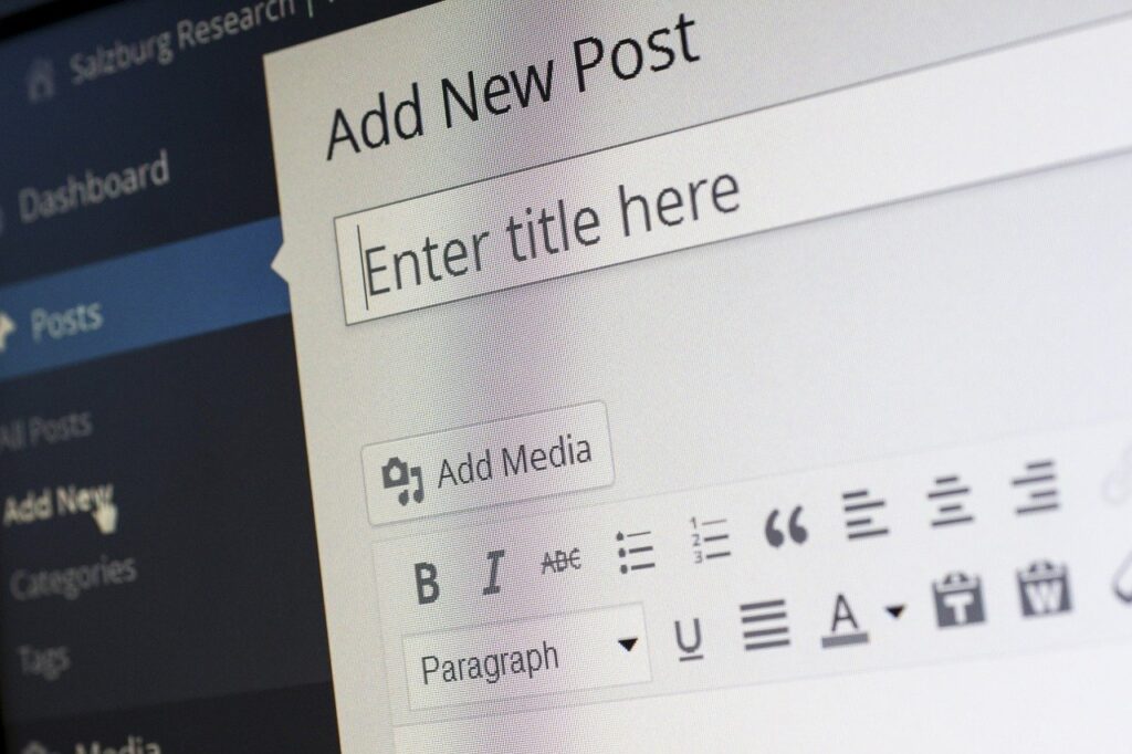 Area di scrittura in un CMS con formattazione testuale