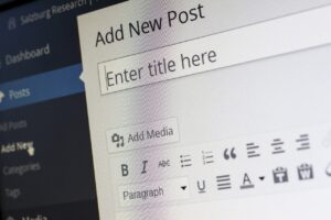 Area di scrittura in un CMS con formattazione testuale