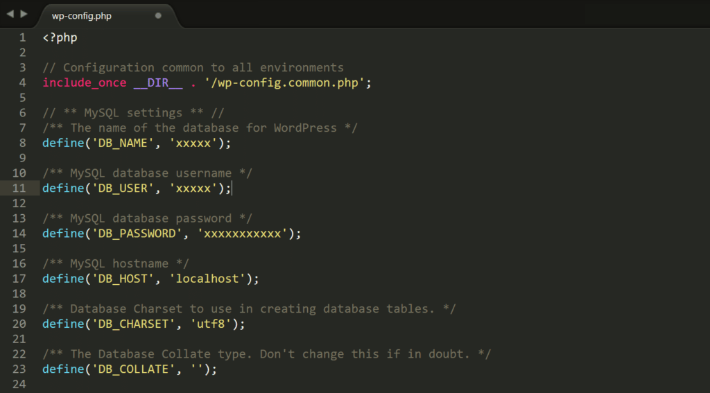 Editor con codice PHP che usa include_once e require_once