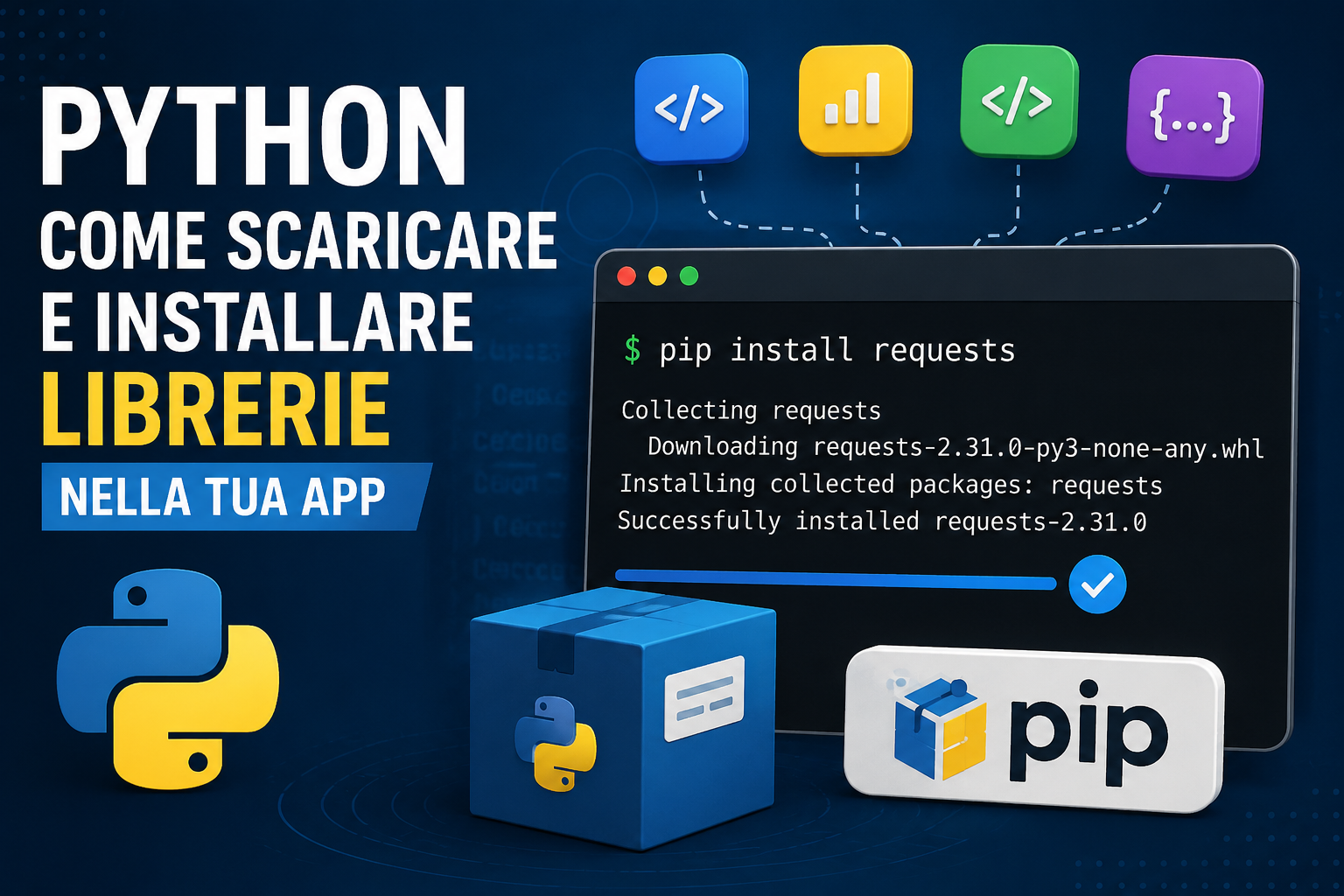 Come scaricare e installare librerie Python nella tua app